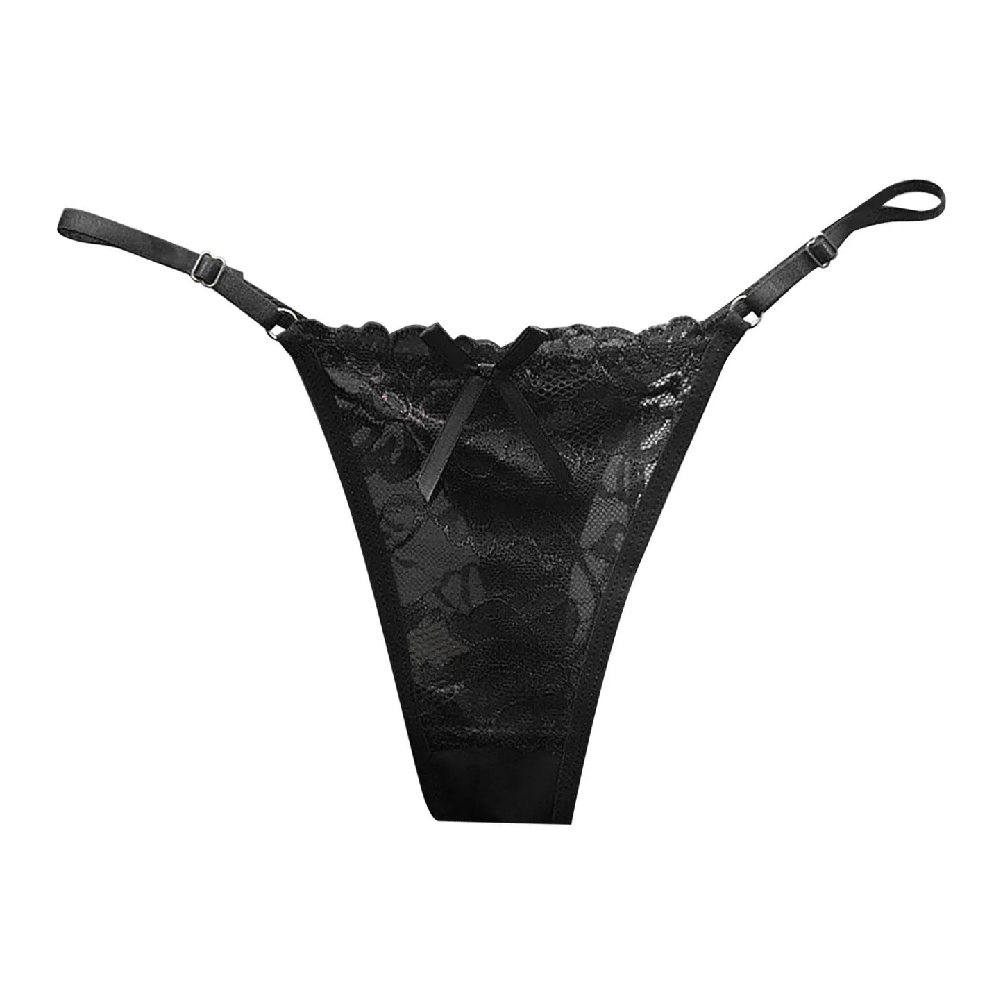 Women Sexy Panties Lace Mesh Strappy Bowknot G-String Underwear Women Sheer Thin Breathable Thongs Seamless Sexy Lingerie