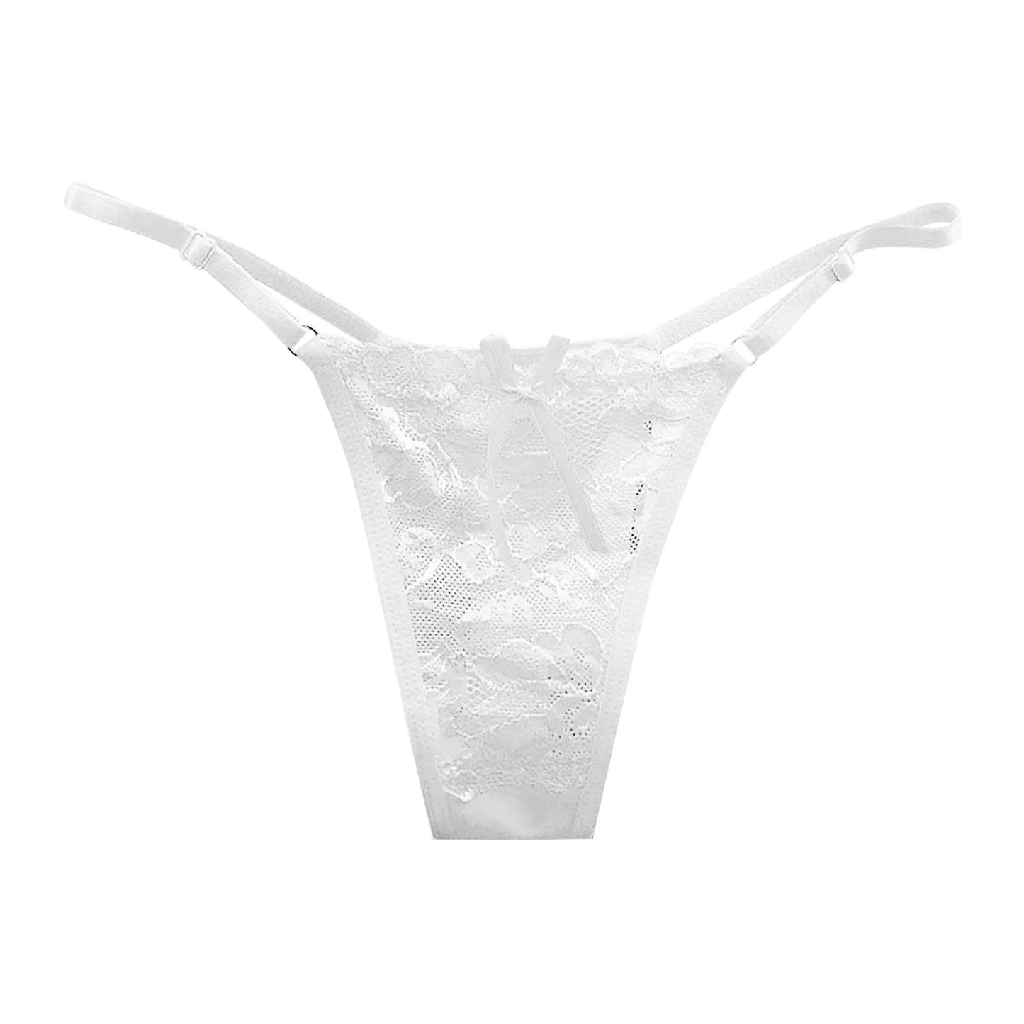 Women Sexy Panties Lace Mesh Strappy Bowknot G-String Underwear Women Sheer Thin Breathable Thongs Seamless Sexy Lingerie