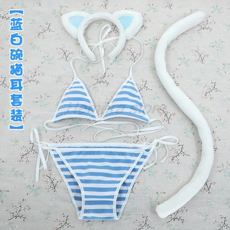 Cute Sexy Anime Lingerie Costume Bra and Panty Set Lolita Cosplay Micro Underwear Suit Kawaii  Women  sexy outfits for woman