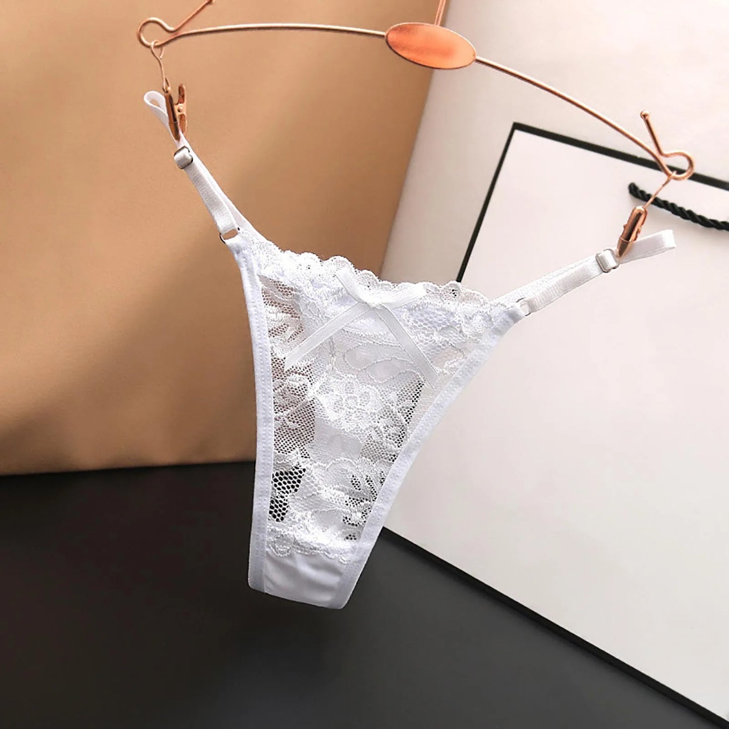 Women Sexy Panties Lace Mesh Strappy Bowknot G-String Underwear Women Sheer Thin Breathable Thongs Seamless Sexy Lingerie