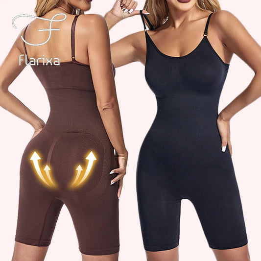 Flarixa Seamless Shapewear Full Body Shaper Hip and Tummy Control Women Comfortable Slimming Bodysuit Faja Plus Size Jumpsuits