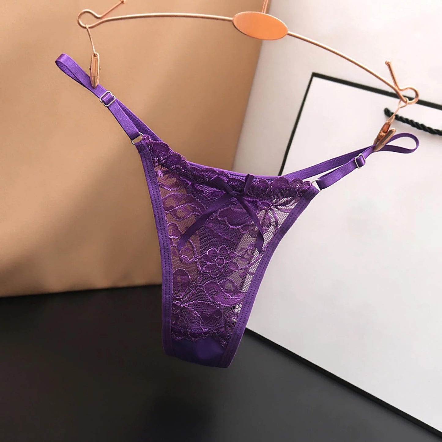 Women Sexy Panties Lace Mesh Strappy Bowknot G-String Underwear Women Sheer Thin Breathable Thongs Seamless Sexy Lingerie